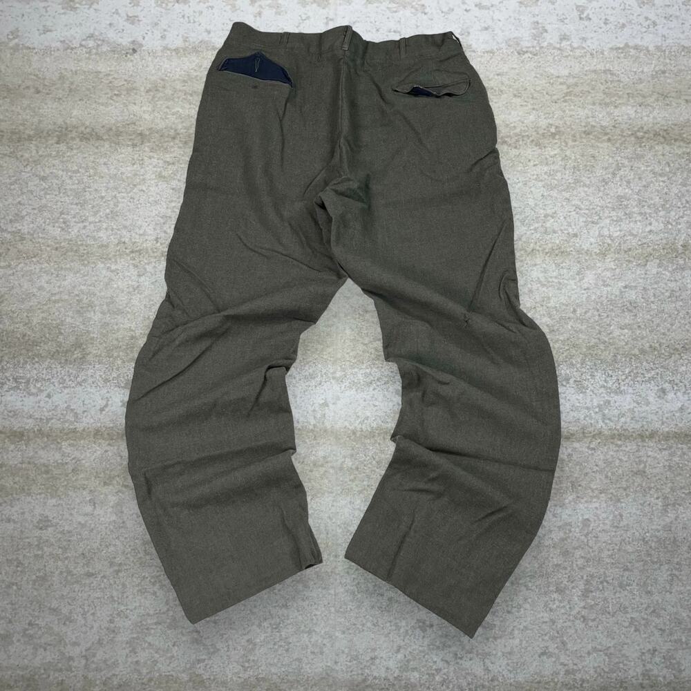 Vintage 90s Military Dress Pants 38x32 Baggy Wide Leg Olive Green Flat
